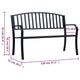 Outdoor Bench | Black Powder-Coated Steel | Curved Backrest | 47’’ BM340490