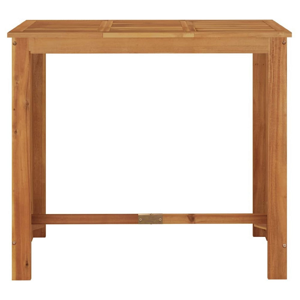 Outdoor Bar Table | Natural Brown Solid Acacia Wood | Rectangular 47’’ BM340491