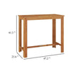 Outdoor Bar Table | Natural Brown Solid Acacia Wood | Rectangular 47’’ BM340491