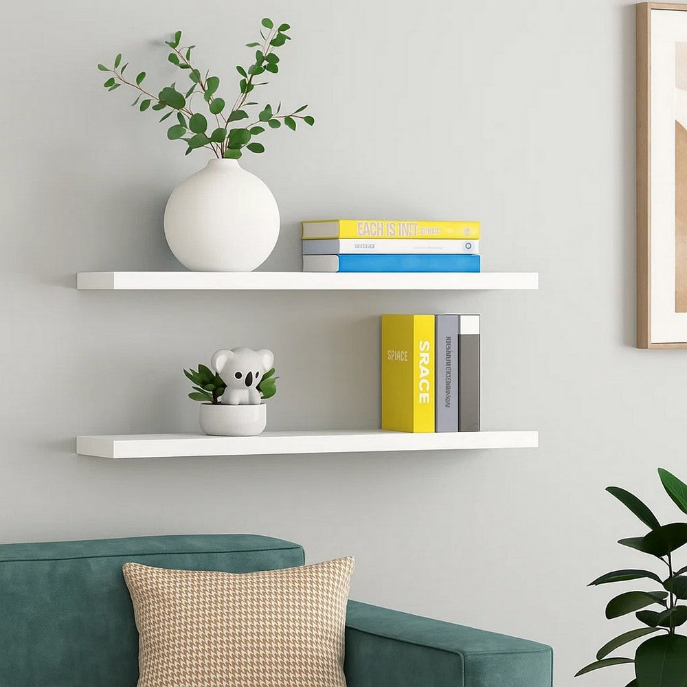 Gima Hanging Wall Shelf Set of 2 | Honeycomb MDF | White | 47’’ BM340493