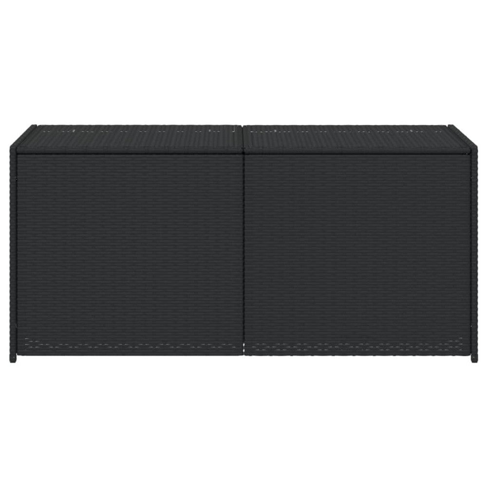 Jenna Outdoor Poolside Storage Box | Black Poly Rattan | 47’’ BM340495