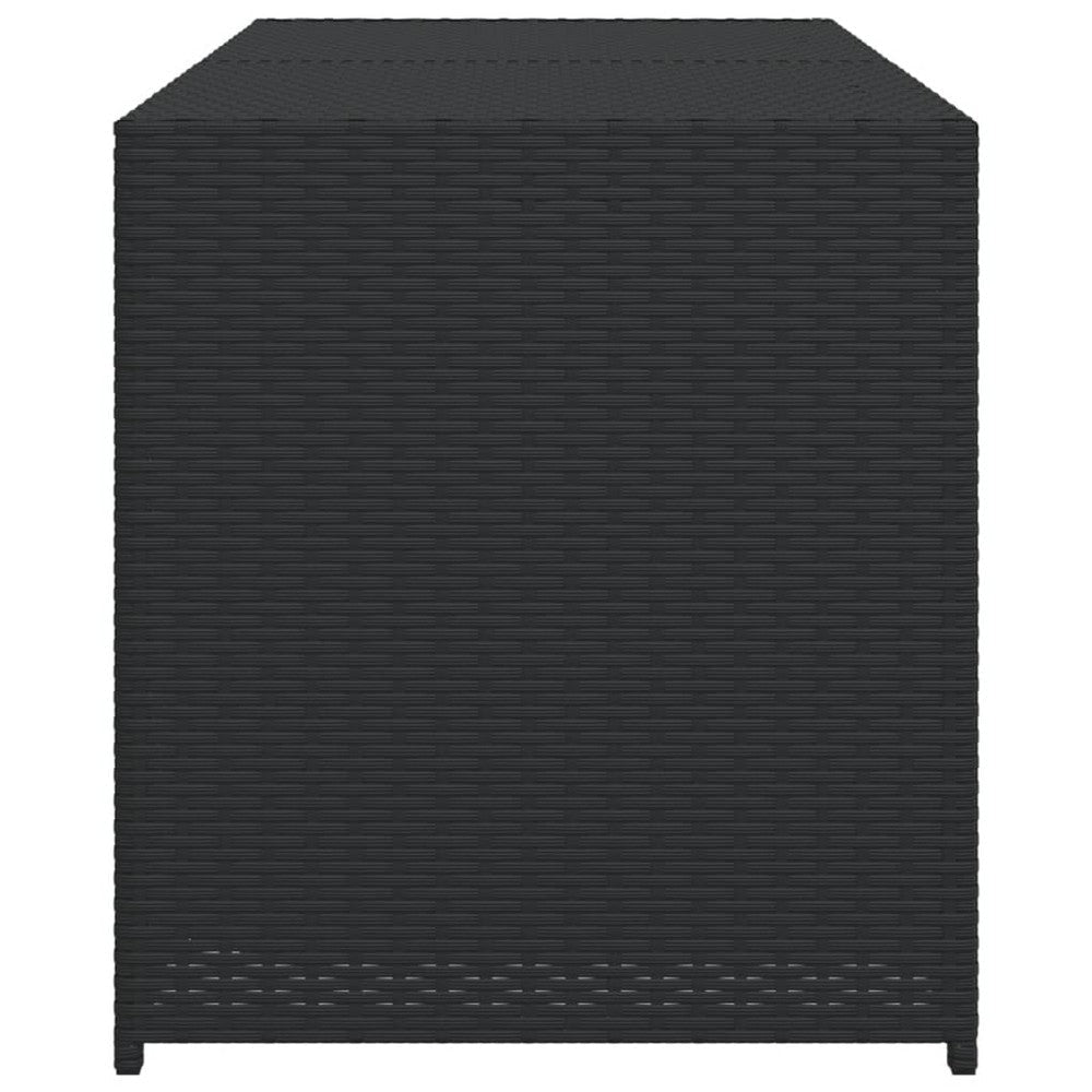 Jenna Outdoor Poolside Storage Box | Black Poly Rattan | 47’’ BM340495