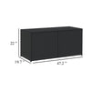 Jenna Outdoor Poolside Storage Box | Black Poly Rattan | 47’’ BM340495