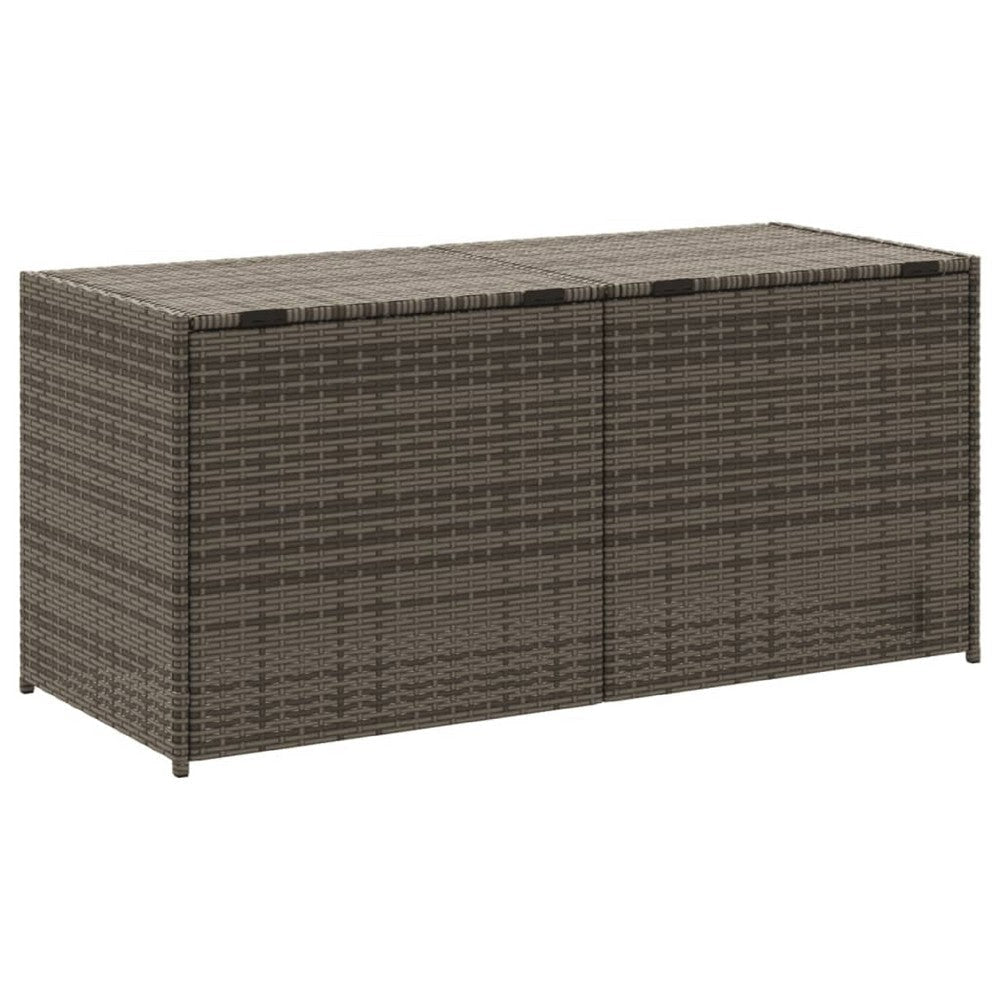 Jenna Outdoor Poolside Storage Box | Gray Poly Rattan | Steel Frame | 47’’ BM340496