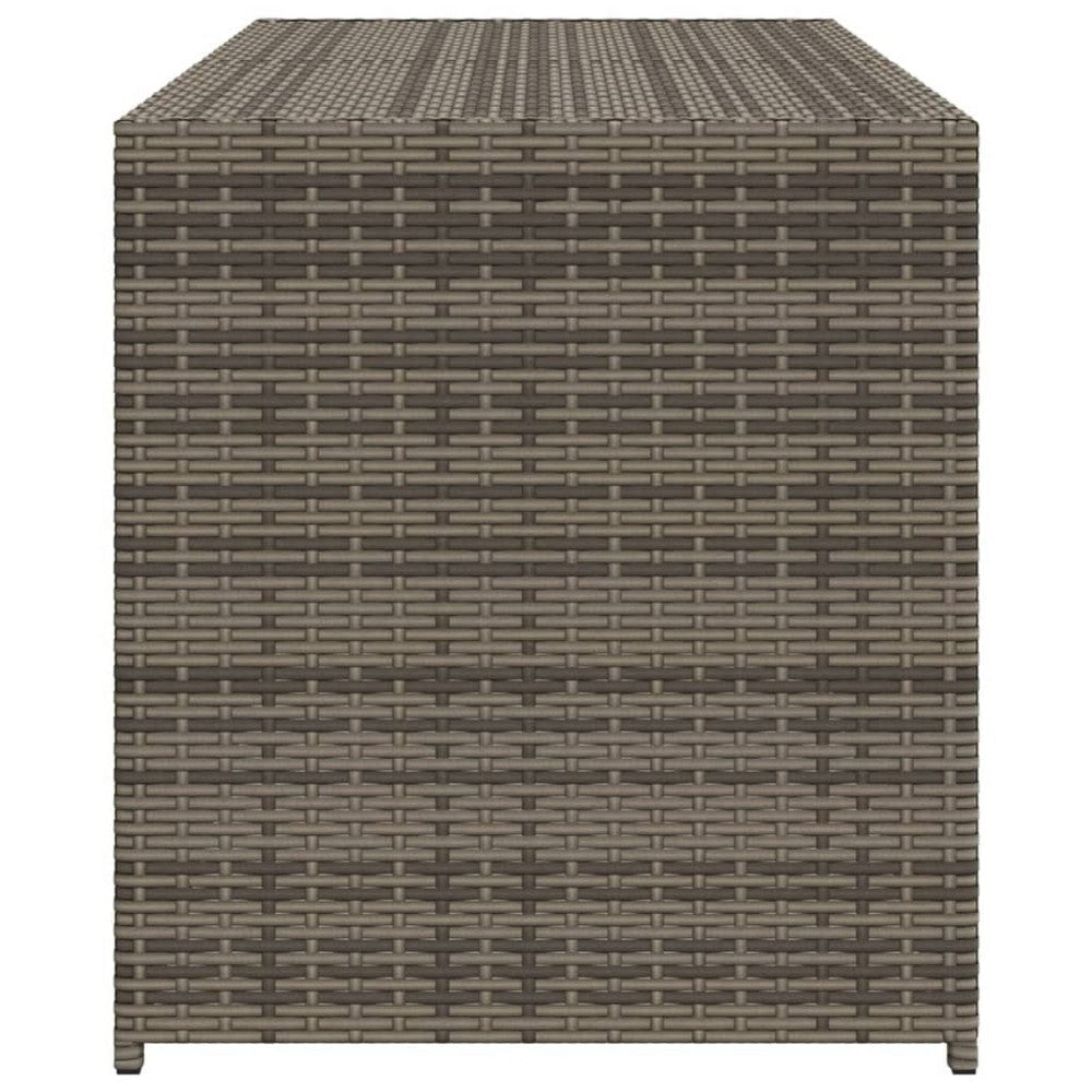 Jenna Outdoor Poolside Storage Box | Gray Poly Rattan | Steel Frame | 47’’ BM340496