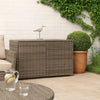 Jenna Outdoor Poolside Storage Box | Gray Poly Rattan | Steel Frame | 47"