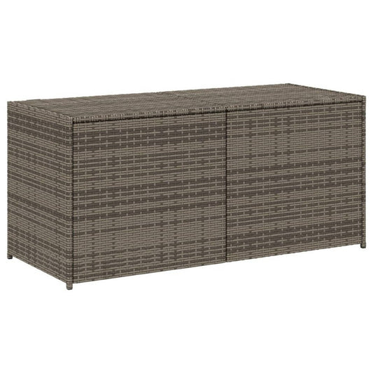 Jenna Outdoor Poolside Storage Box | Gray Poly Rattan | Steel Frame | 47"