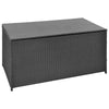 Outdoor Poolside Storage Chest | Black Poly Rattan | Gas Lift Lid | 47"