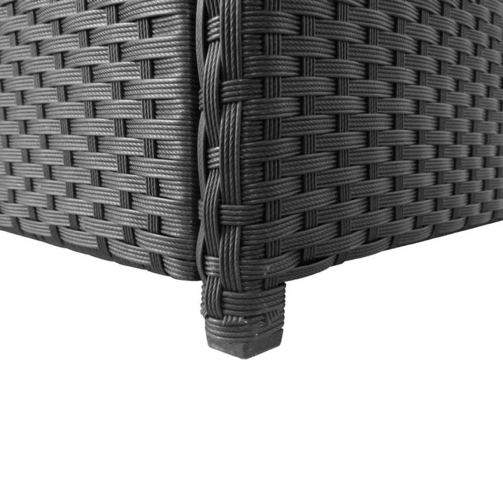 Outdoor Poolside Storage Chest | Black Poly Rattan | Gas Lift Lid | 47’’ BM340497