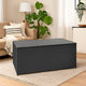 Outdoor Poolside Storage Chest | Black Poly Rattan | Gas Lift Lid | 47"