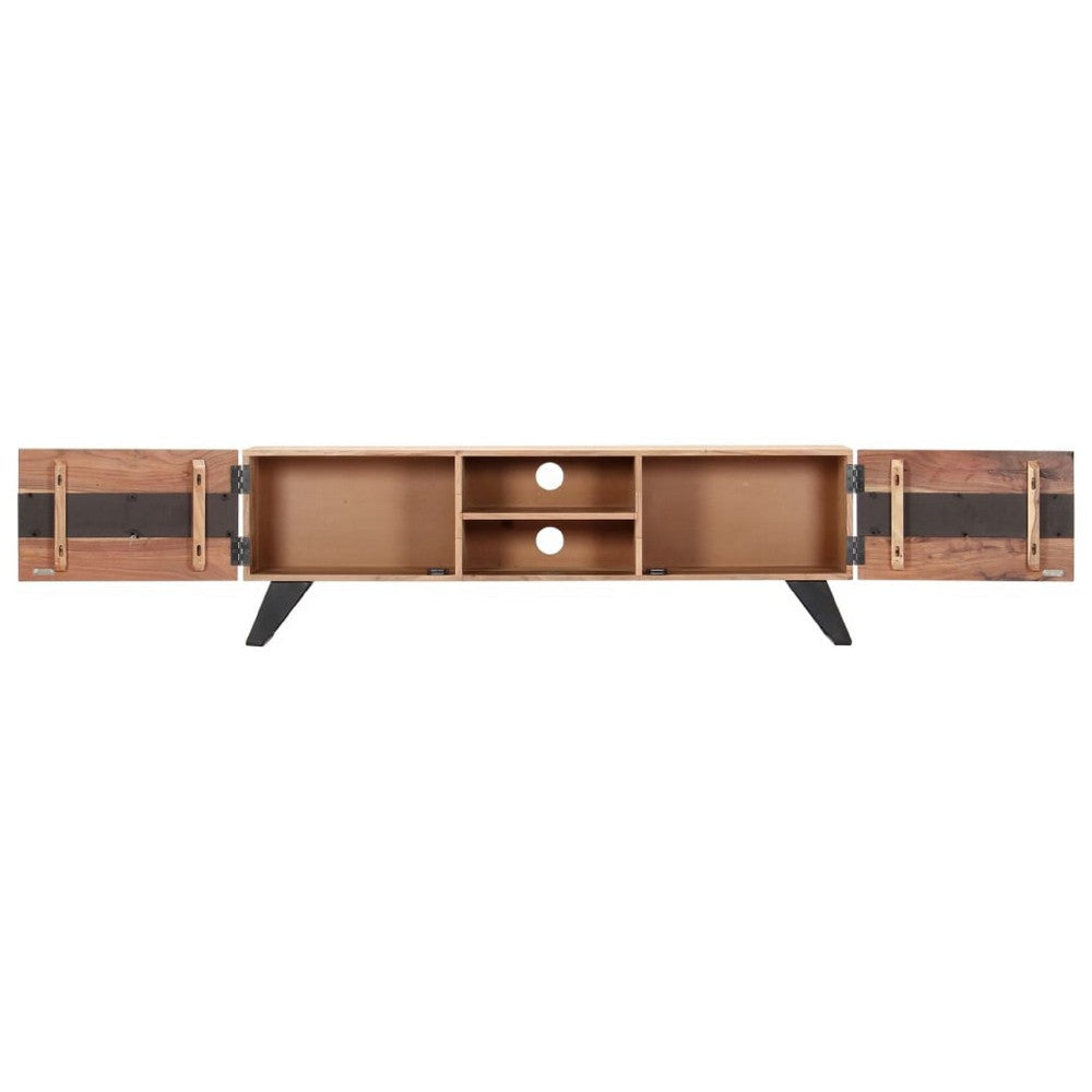 TV Stand Media Cabinet | Natural Brown Acacia Solid Acacia Wood | 55’’ BM340498
