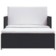 Feya 2pc Outdoor Sofa and Ottoman Set Black Poly Rattan White Cushions Steel BM340500