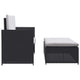 Feya 2pc Outdoor Sofa and Ottoman Set Black Poly Rattan White Cushions Steel BM340500