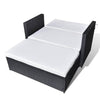 Feya Outdoor Sofa | Black Poly Rattan | White Fabric | Steel | 48’’ BM340500
