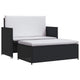 Feya Outdoor Sofa | Black Poly Rattan | White Fabric | Steel | 48"