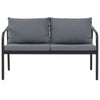 Outdoor Sofa | Dark Gray Polyester Cushions Black | Aluminium 48’’ BM340501
