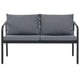 Outdoor Sofa | Dark Gray Polyester Cushions Black | Aluminium 48’’ BM340501
