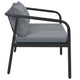 Outdoor Sofa | Dark Gray Polyester Cushions Black | Aluminium 48’’ BM340501