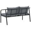 Outdoor Sofa | Dark Gray Polyester Cushions Black | Aluminium 48’’ BM340501