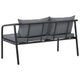 Outdoor Sofa | Dark Gray Polyester Cushions Black | Aluminium 48’’ BM340501