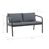 Outdoor Sofa | Dark Gray Polyester Cushions Black | Aluminium 48’’ BM340501