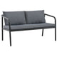 Outdoor Sofa | Dark Gray Polyester Cushions Black | Aluminium 48"