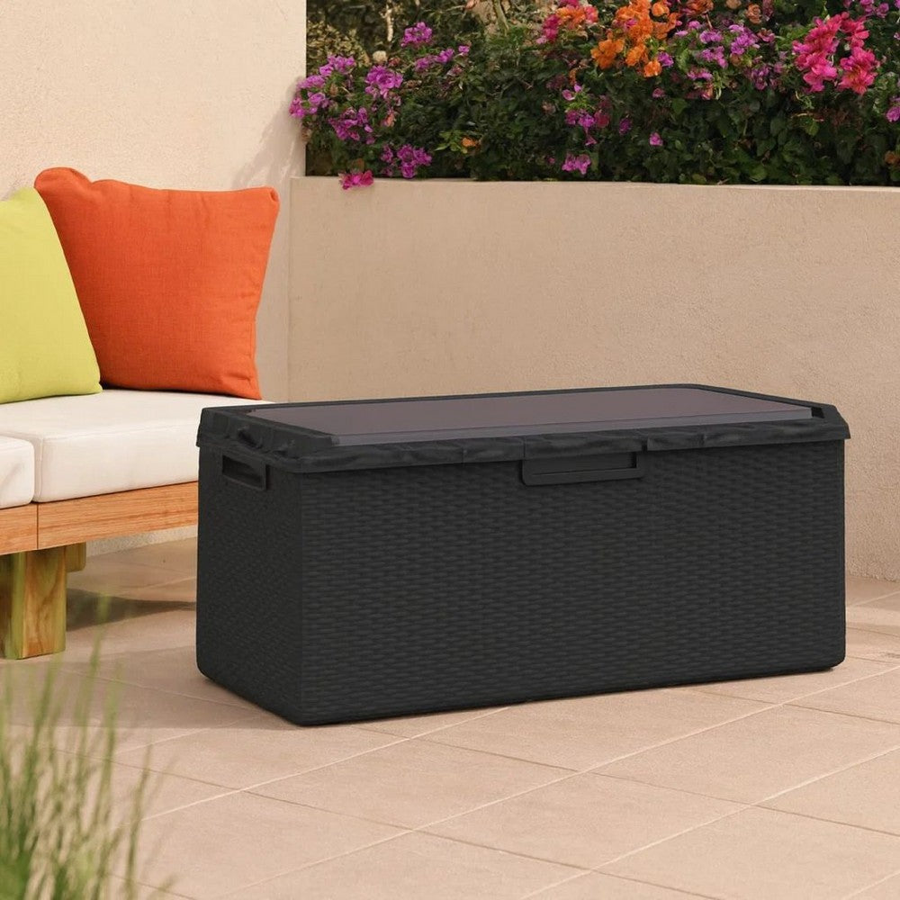 Outdoor Garden Storage Box | Anthracite Gray | Metal | 49"