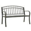 Garden Bench | Gray Powder-Coated Steel | Central Table | 49’’ BM340503