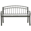 Garden Bench | Gray Powder-Coated Steel | Central Table | 49’’ BM340503