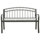 Garden Bench | Gray Powder-Coated Steel | Central Table | 49’’ BM340503