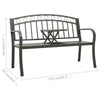 Garden Bench | Gray Powder-Coated Steel | Central Table | 49’’ BM340503