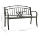 Garden Bench | Gray Powder-Coated Steel | Central Table | 49’’ BM340503