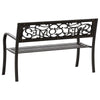 Garden Bench | Weather Resistant Black Powder-Coated Steel | 50’’ BM340504