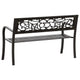 Garden Bench | Weather Resistant Black Powder-Coated Steel | 50’’ BM340504