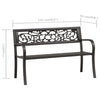 Garden Bench | Weather Resistant Black Powder-Coated Steel | 50’’ BM340504