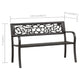 Garden Bench | Weather Resistant Black Powder-Coated Steel | 50’’ BM340504
