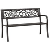 Garden Bench | Weather Resistant Black Powder-Coated Steel | 50"