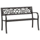 Garden Bench | Weather Resistant Black Powder-Coated Steel | 50"