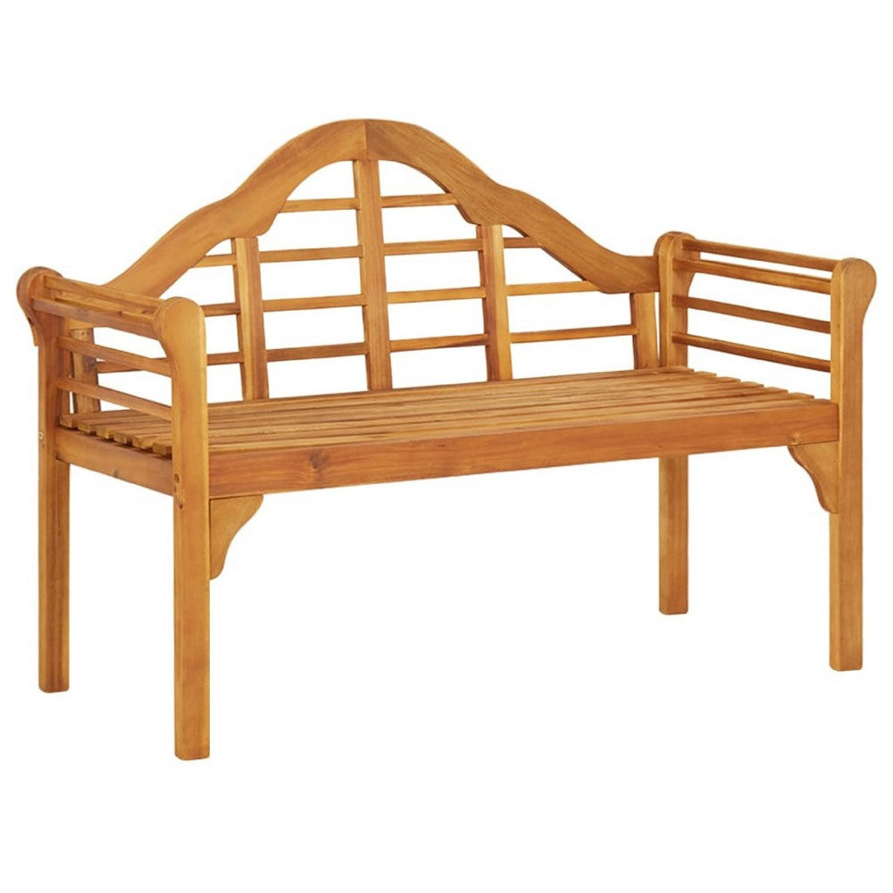Garden Bench | Weather Resistant Brown Solid Acacia Wood | 49"