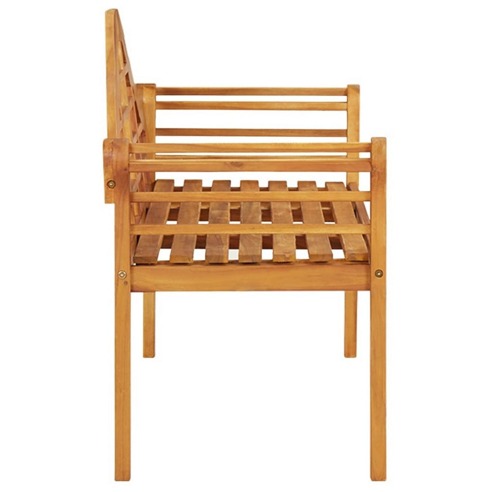 Garden Bench | Weather Resistant Brown Solid Acacia Wood | 49’’ BM340505