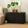Lexie Outdoor Patio Storage Box | Black Poly Rattan | Casters | 50"