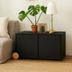Lexie Outdoor Patio Storage Box | Black Poly Rattan | Casters | 50"