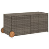 Lexie Outdoor Patio Storage Box | Gray Wicker Rattan | Casters | 50"