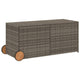 Lexie Outdoor Patio Storage Box | Gray Wicker Rattan | Casters | 50"