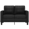 Otis 2 Seater Sofa | Tufted Plush Black Faux Leather Cushions | 54’’ BM340509