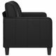Otis 2 Seater Sofa | Tufted Plush Black Faux Leather Cushions | 54’’ BM340509