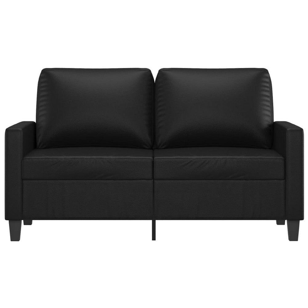 Otis 2 Seater Sofa | Sleek Black Faux Leather Cushions | 54’’ BM340510
