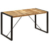 Rezza Dining Table | 55" Brown Solid Mango Wood Top | Black Steel