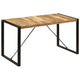 Rezza Dining Table | 55" Brown Solid Mango Wood Top | Black Steel