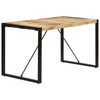 Rezza Dining Table | 55’’ Brown Solid Mango Wood Top | Black Steel BM340511